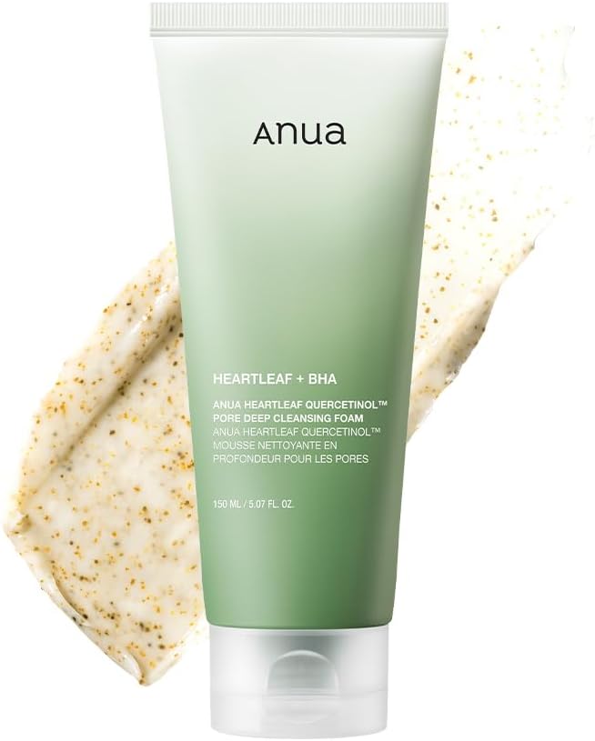 Anua Heartleaf Quercetinol Pore Deep Cleansing Foam 150ml – Gentle Pore Cleanser with Exfoliation & Hydration