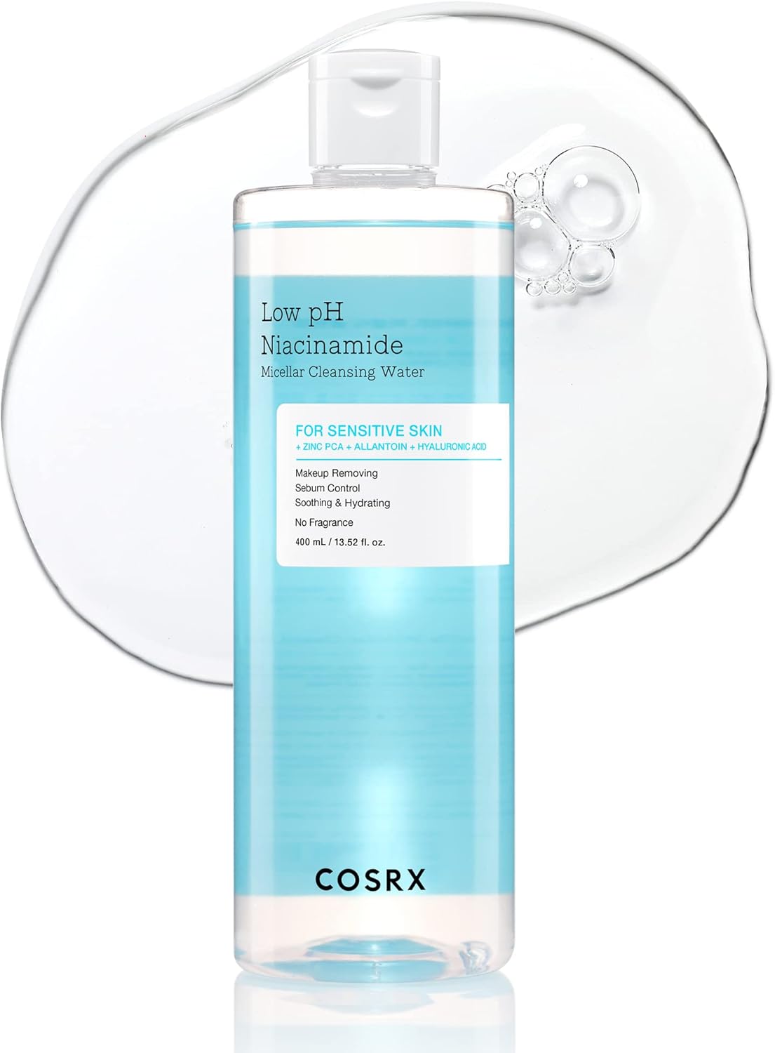 COSRX Low pH Niacinamide Micellar Cleansing Water 400ml | Gentle Makeup Remover & Skin Balancer