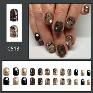 Black Halloween Press-on Nails-1