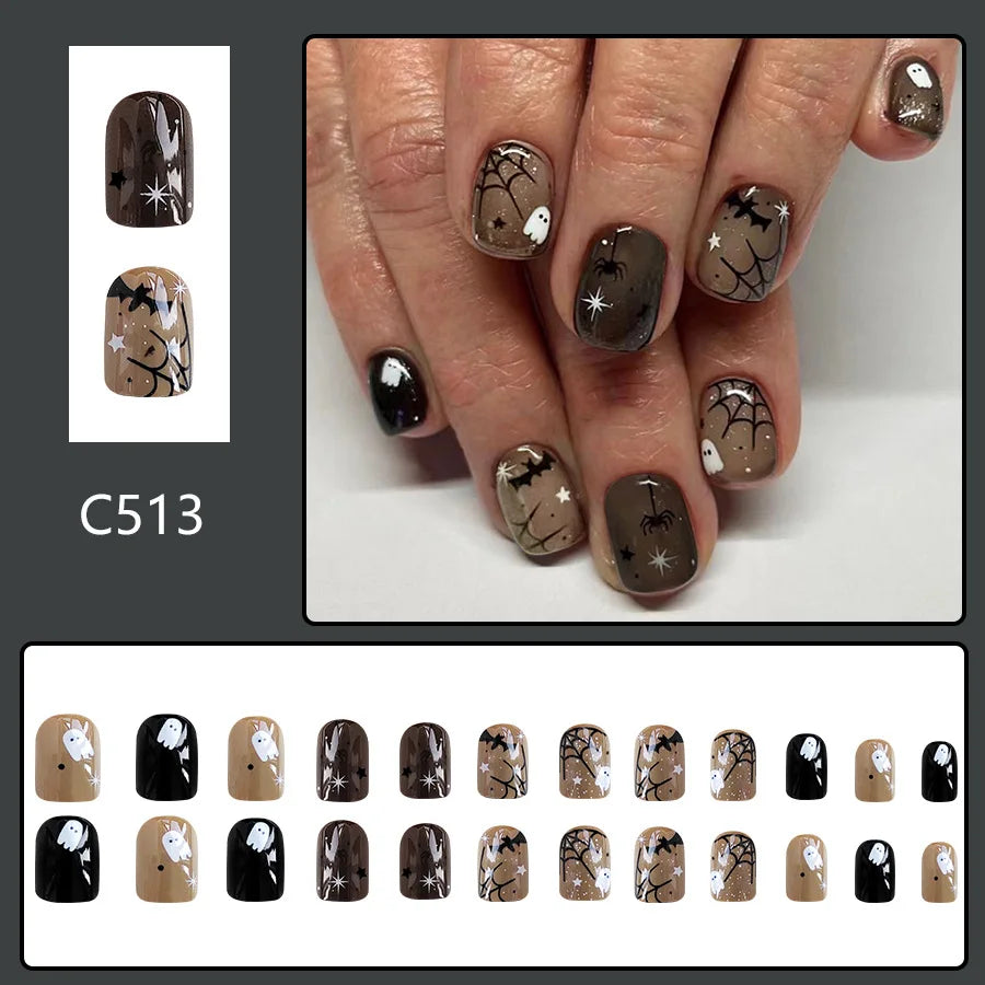 Black Halloween Press-on Nails-1
