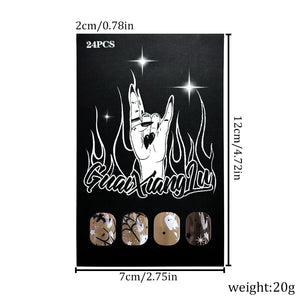 Black Halloween Press-on Nails-4