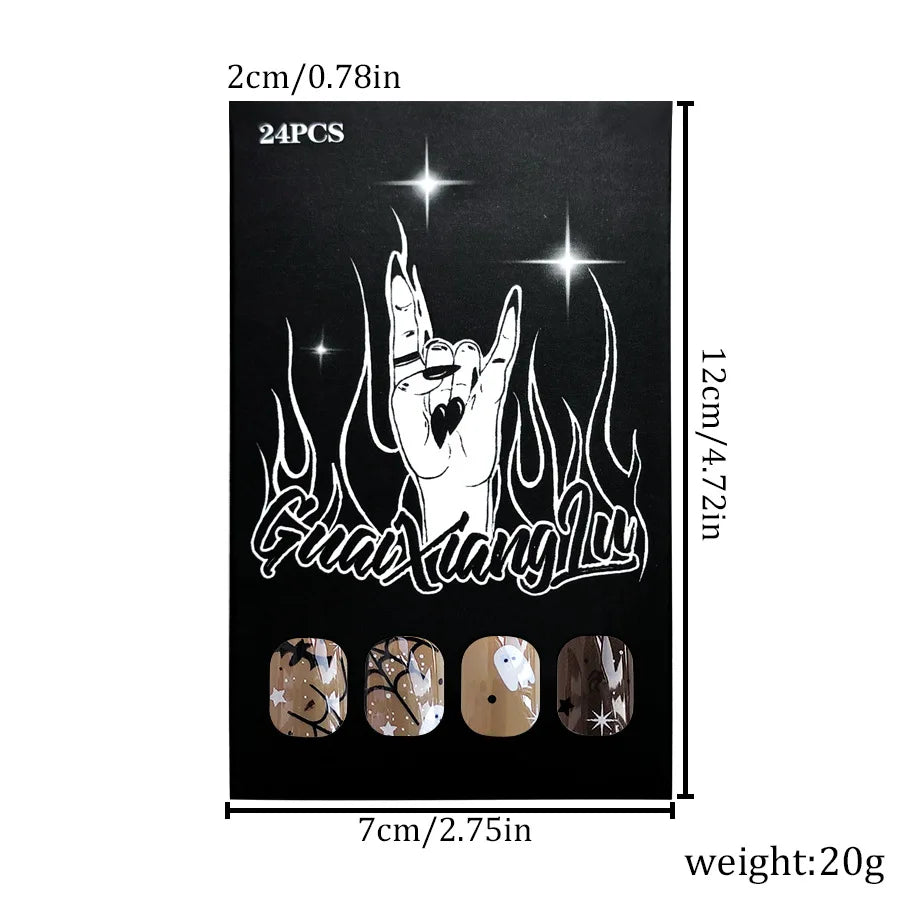 Black Halloween Press-on Nails-4