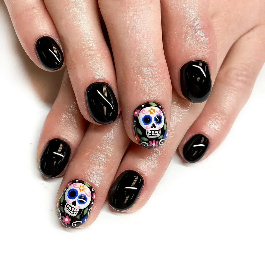 Black Halloween Press-on Nails-6