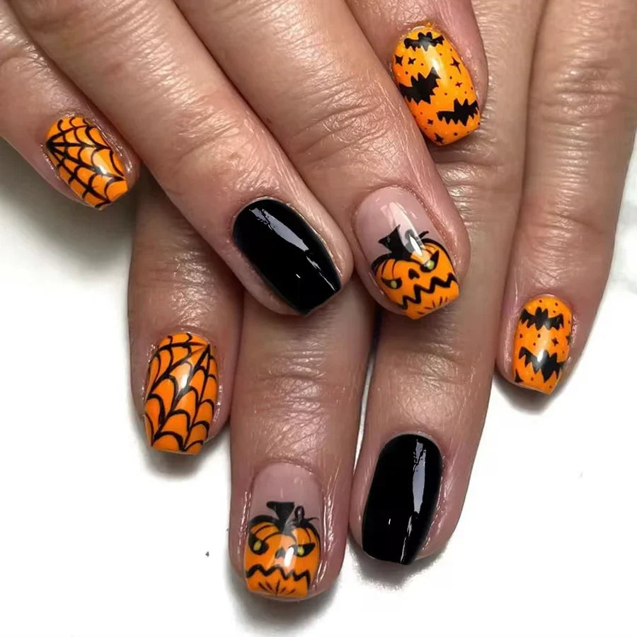 Black Halloween Press-on Nails-7