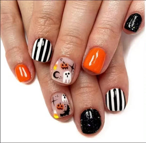 Black Halloween Press-on Nails-9