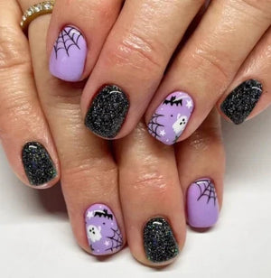 Black Halloween Press-on Nails-13