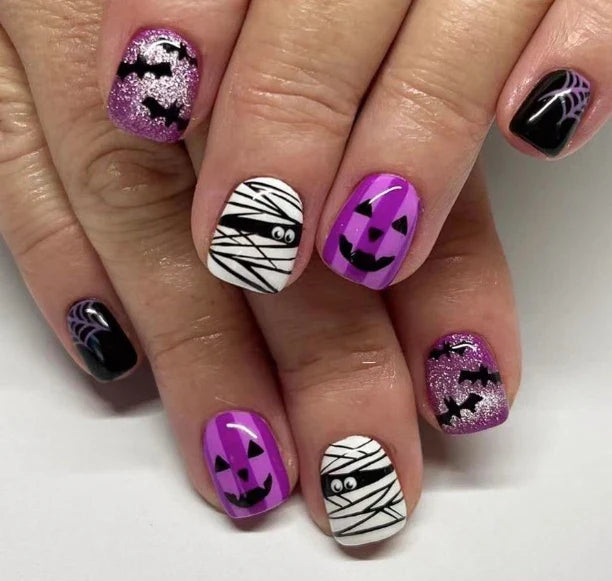 Black Halloween Press-on Nails-15