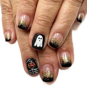 Black Halloween Press-on Nails-16