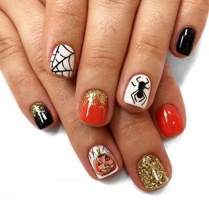 Black Halloween Press-on Nails-17