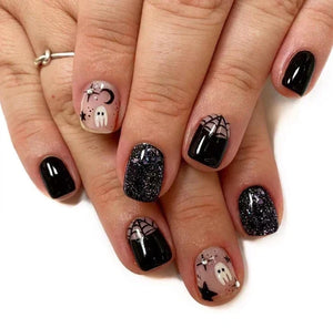 Black Halloween Press-on Nails-19