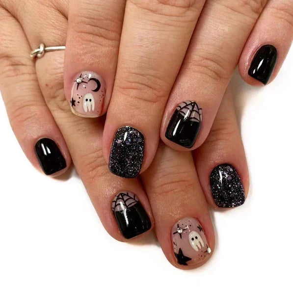 Black Halloween Press-on Nails-19