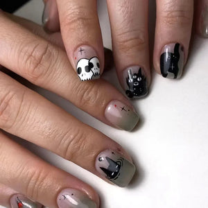 Black Halloween Press-on Nails-24