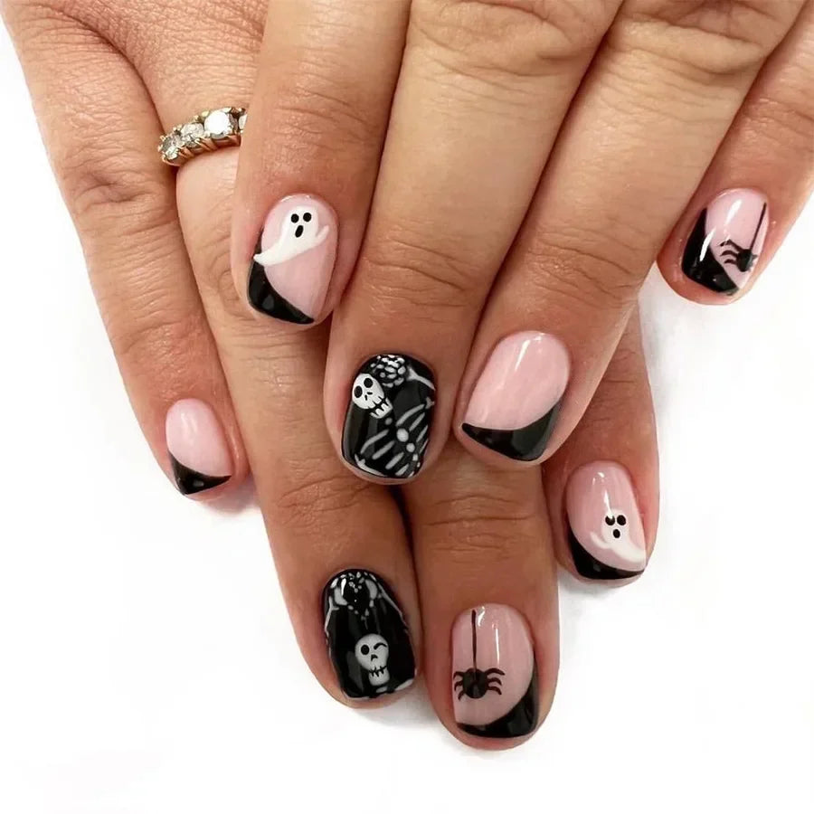 Black Halloween Press-on Nails-28