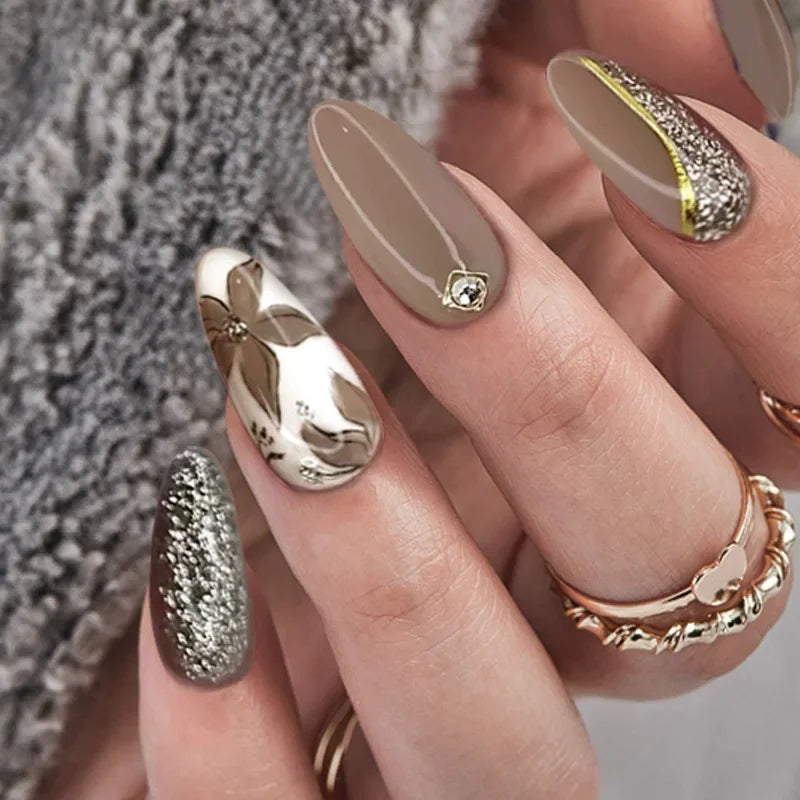 Chic Almond Press-On Nails-16