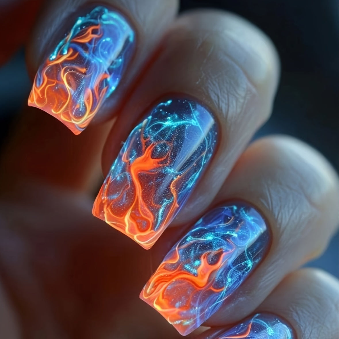 Flame Design Press-On Nails-0
