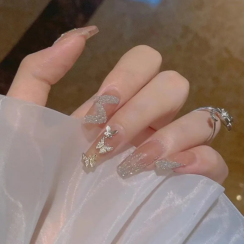 Medium Long Acrylic Fake Nails-4