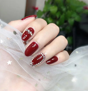 Medium Long Acrylic Fake Nails-6