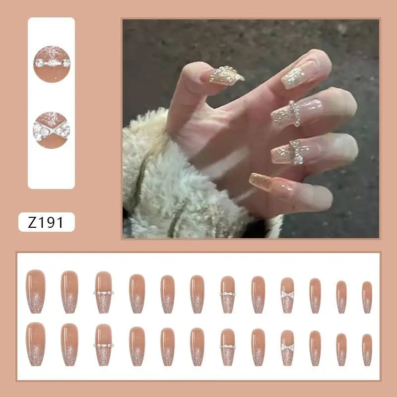 Medium Long Acrylic Fake Nails-12