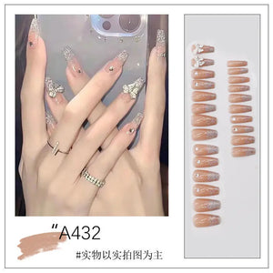 Medium Long Acrylic Fake Nails-13