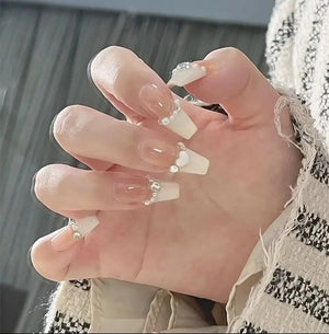Medium Long Acrylic Fake Nails-15