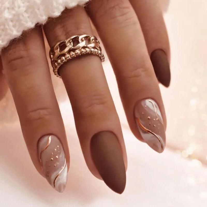 Chic Almond Press-On Nails-53