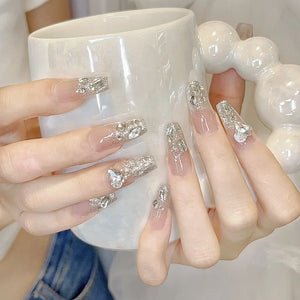 Medium Long Acrylic Fake Nails-31