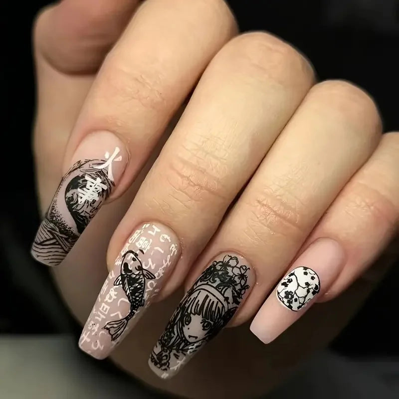 Tomie-Inspired Horror Press-On Nails-1