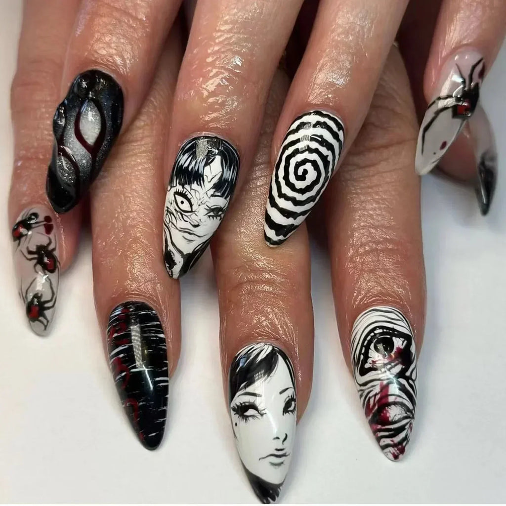 Tomie-Inspired Horror Press-On Nails-8