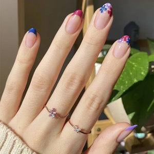 Whimsical Clown Almond Press-On Nails on!-25