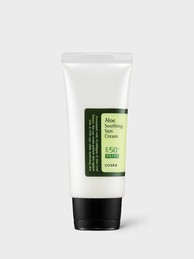 CosRX Aloe Soothing Sun Cream tube on a white background