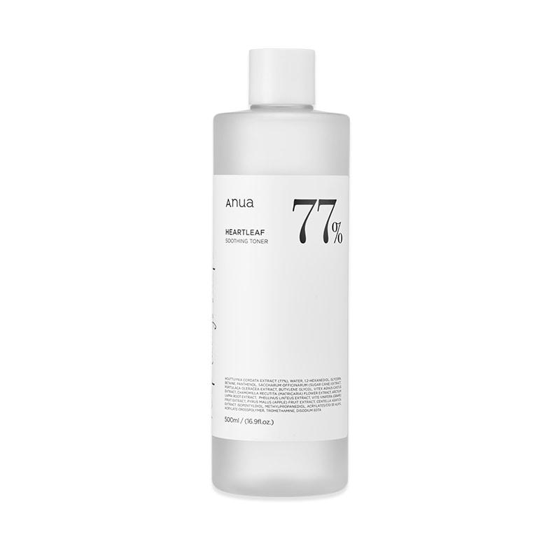 Skincare bottle with 'anua' branding on a white background