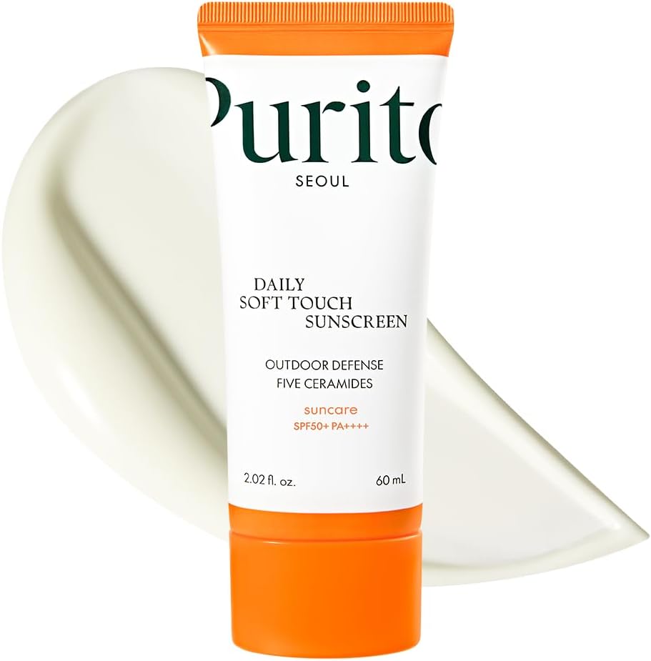 Purito Daily Soft Touch Sunscreen SPF50+ PA++++ 60ml – Lightweight, Non-Sticky Moisturising Sun Protection for Sensitive Skin